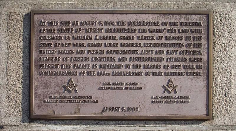 "Cornerstone" da Estátua da Liberdade