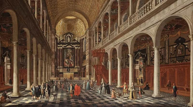 Interior da Igreja Jesuíta de Amberes - JACOB PETERES II