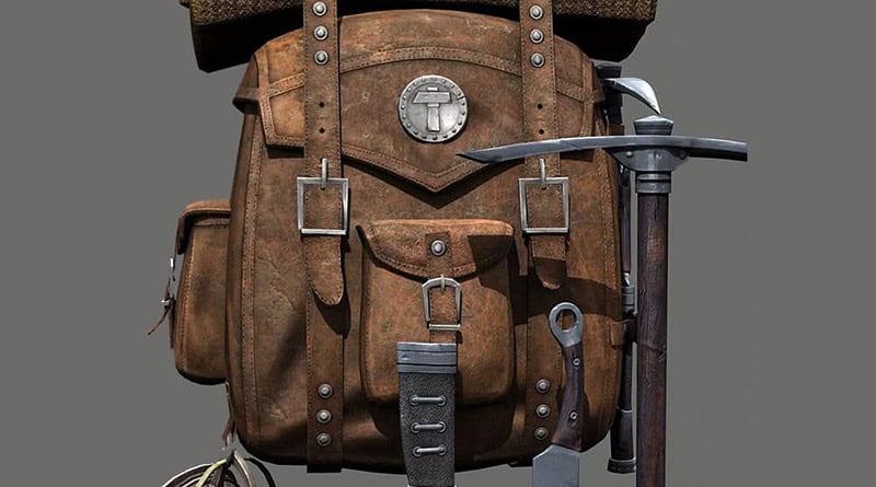 old backpack, mochila
