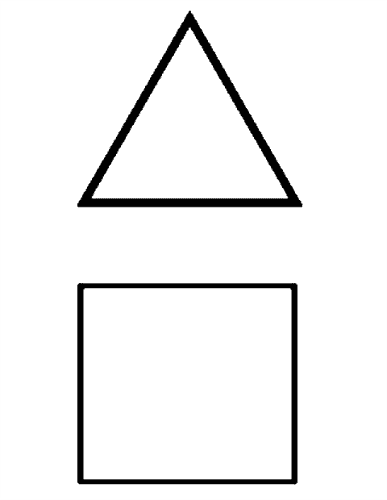 quadrado, triângulo