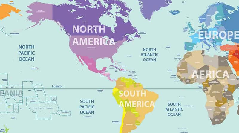 mapa da américa, política