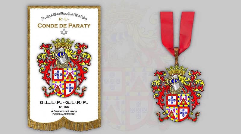 R∴ L∴ Conde de Paraty, nº 155 - Estandarte e Jóia