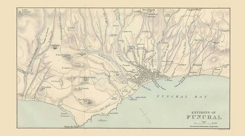 Mapa antigo do Funchal, endoenças