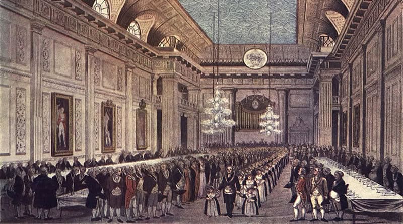 Salão dos Maçons, em Londres, c. 1809