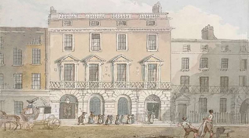 Aguarela da Taverna dos Maçons de John Nixon por volta de 1800 [1]