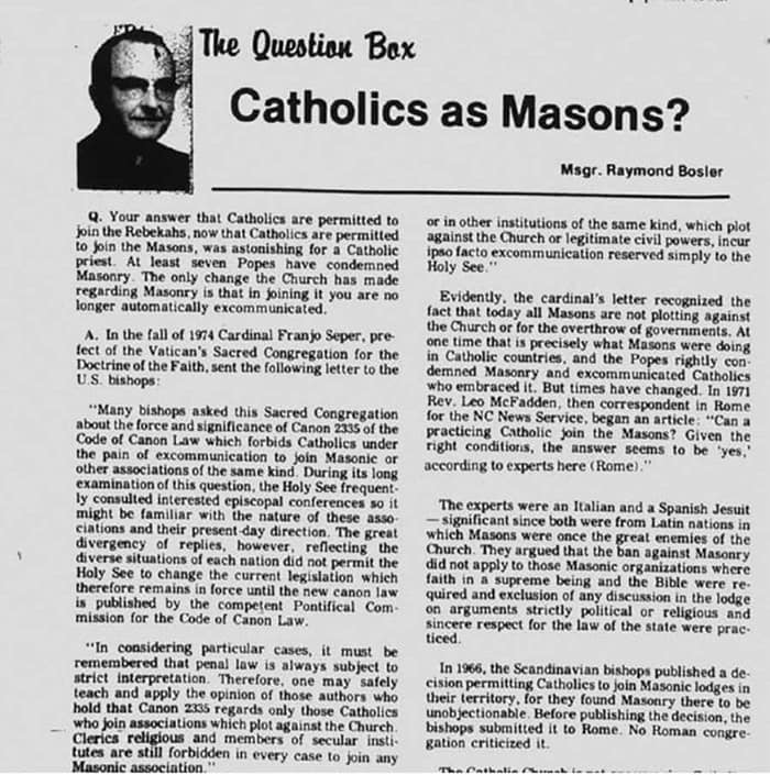 The Catholic Advocate (jornal da Arquidiocese de Newark), 14 de Outubro de 1976, página 12. Digitalização através do Catholic News Archive, domínio público