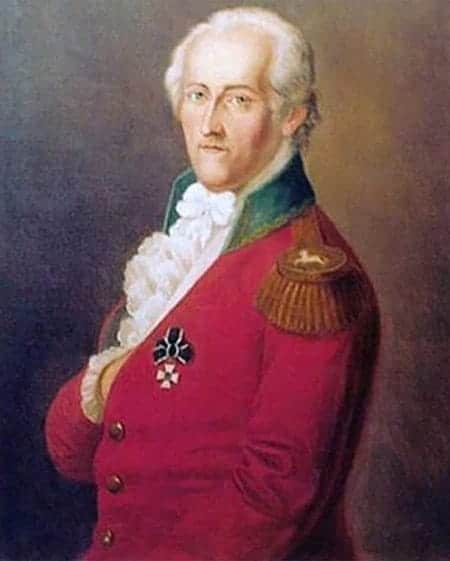 Knigge, um diplomata alemão e influente no Norte juntou-se ao ocultismo Illuminati em 1780. Ele está aqui exibindo o sinal da Mão Invisível (Um sinal ocultista de comunicação entre os já iniciados).