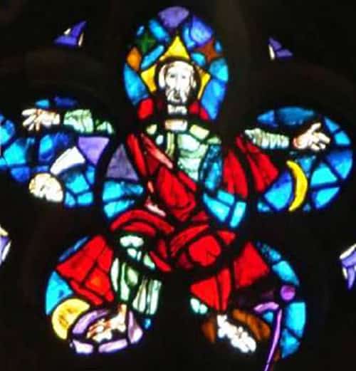 Figura 9 - O Homem Vitruviano Foto do vitral lateral da Catedral da Sé em São Paulo. Foto de Adriano Santos Figueiredo