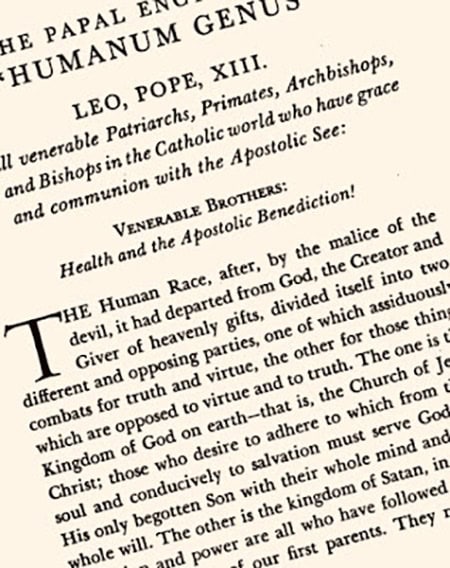 “Humanum Genus”, de Leão XIII, de 20 de Abril de 1884